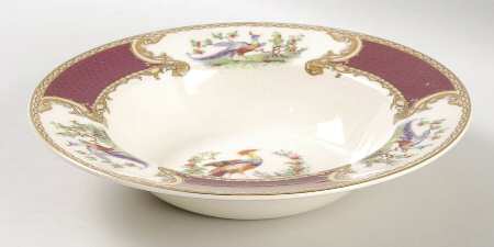 Chelsea Bird Red Rim Soup Bowl