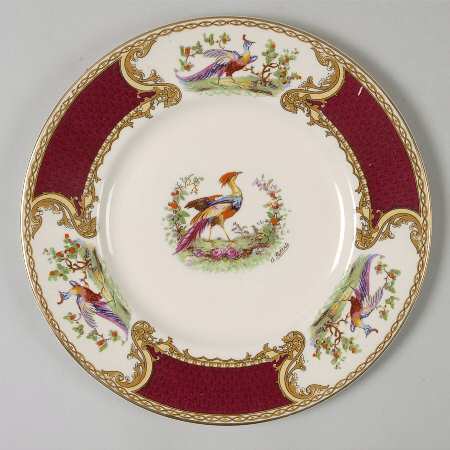 Chelsea Bird Red Salad Plate
