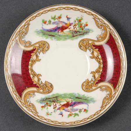 Chelsea Bird Red Saucer for Demitasse Cup