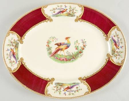 Chelsea Bird Red 14" Oval Serving Platter