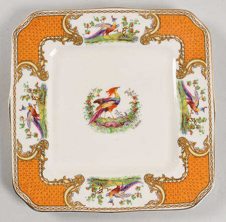Chelsea Bird Yellow Square Salad Plate