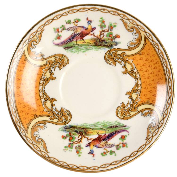 Chelsea Bird Yellow Saucer for Demitasse Cup