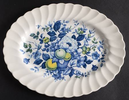 Claremont Blue 12" Oval Serving Platter