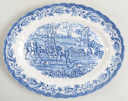 Country Life Blue 11" Oval Serving Platter