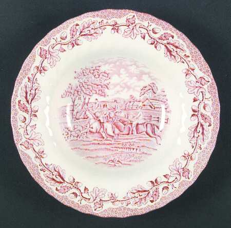 Country Life Pink Rim Soup Bowl