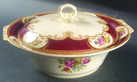 Coronation Rose Round Covered Vegetable