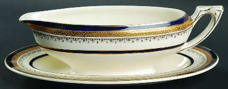 The Crowning Cobalt Gravy Boat & Underplate