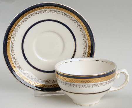 The Crowning Cobalt Flat Cup & Saucer Set