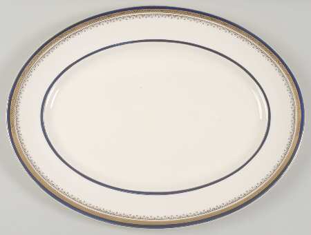 The Crowning Cobalt 16" Oval Serving Platter by Myott Staffordshire