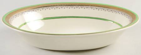 The Crowning Green 9" Oval Vegetable Bowl