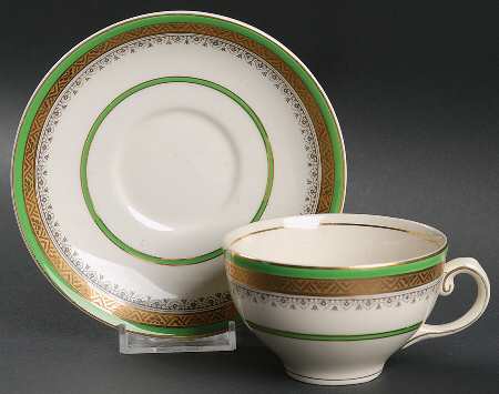The Crowning Green Flat Cup & Saucer Set