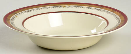 The Crowning Maroon Rim Soup Bowl