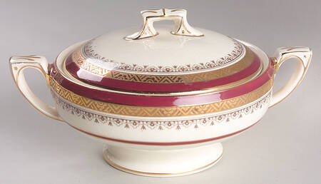 The Crowning Maroon Sugar Bowl & Lid