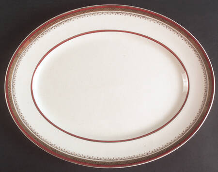 The Crowning Maroon 14" Oval Serving Platter