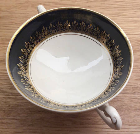 Elizabeth II Crowning Blue Footed Cream Soup Bowl