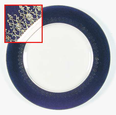 Elizabeth II Crowning Blue Salad Plate