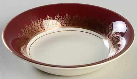 Elizabeth II Crowning Burgundy Fruit/Dessert (Sauce) Bowl