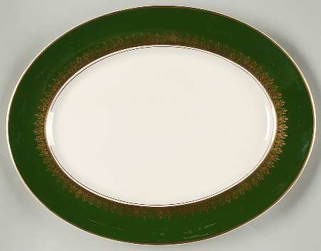 Elizabeth II Crowning Green 14" Oval Serving Platter