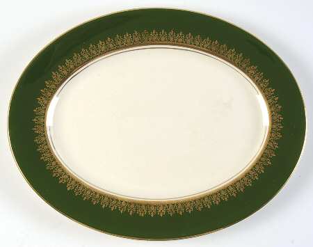 Elizabeth II Crowning Green 12" Oval Serving Platter