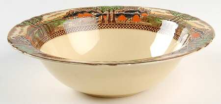 England's Countryside (Scalloped, Gold) 8" Round Vegetable Bowl