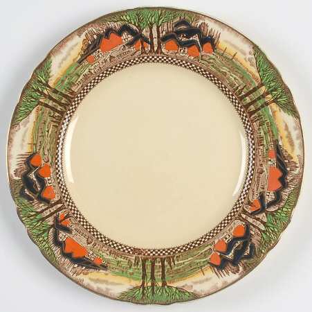 England's Countryside (Scalloped, Gold) Luncheon Plate