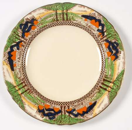England's Countryside (Scalloped, Gold) Salad Plate