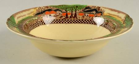 England's Countryside (Scalloped, Gold) Rim Cereal Bowl