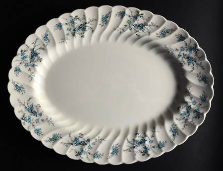 Forget Me Not 16" Oval Serving Platter
