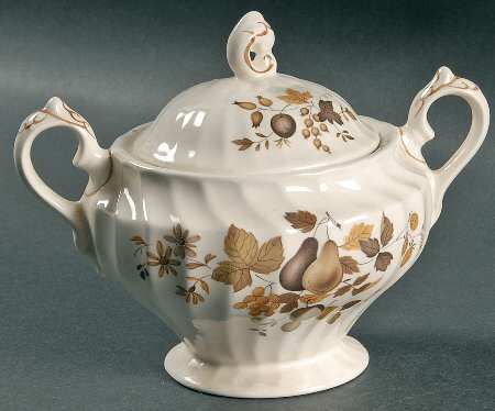 Golden Fruit Sugar Bowl & Lid