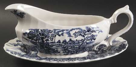 Hunter Blue (No Trim) Gravy Boat & Underplate/Relish