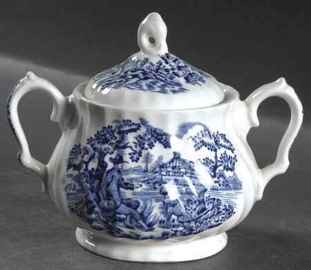 Hunter Blue (No Trim) Sugar Bowl & Lid