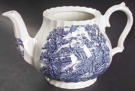Hunter Blue (No Trim) Teapot No Lid