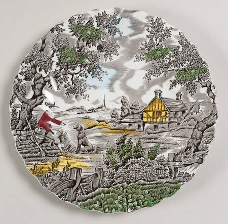 The Hunter Multicolor Bread & Butter Plate by Myott Staffordshire