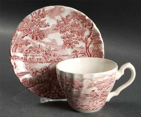 Hunter Rose Flat Cup & Saucer Set