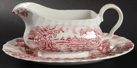 Hunter Rose Gravy Boat & Underplate/Relish