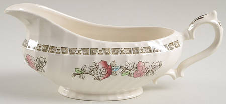 Indian Tree (No #, No Green Border, Cream) Gravy Boat