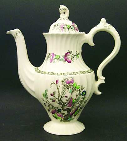 Indian Tree (No #, No Green Border, Cream) Coffee Pot & Lid