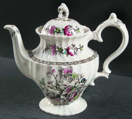 Indian Tree (No #, No Green Border, Cream) Teapot & Lid