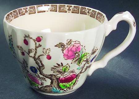 Indian Tree (No #, No Green Border, Cream) Flat Cup
