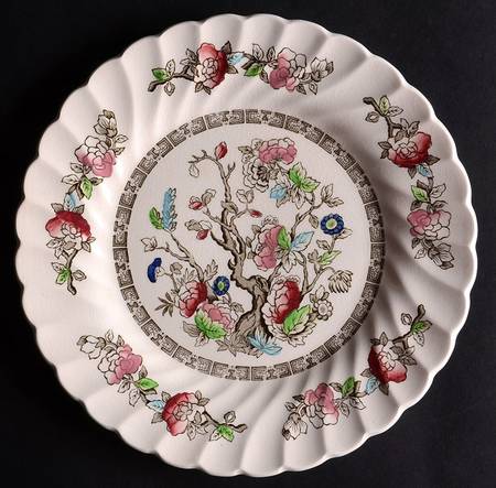 Indian Tree (No #, No Green Border, Cream) Luncheon Plate