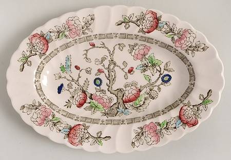 Indian Tree (No #, No Green Border, Cream) Relish/Gravy Underplate
