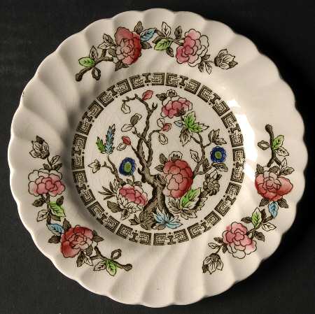 Indian Tree (No#, No Green Border, White Back) Bread & Butter Plate
