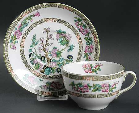 Indian Tree (Smooth, White) Oversized Cup & Saucer Set
