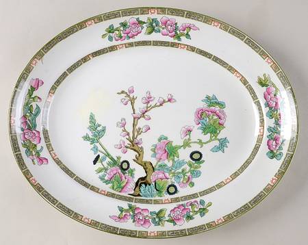 Indian Tree (Smooth, White) 12" Oval Serving Platter