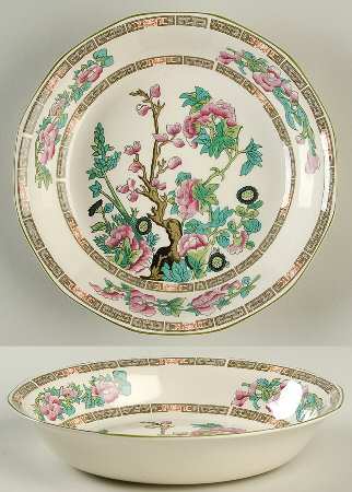 Indian Tree Green (Green Trim, 12 Sided) Coupe Soup Bowl