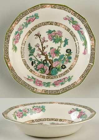 Indian Tree Green (Green Trim, 12 Sided) Coupe Cereal Bowl