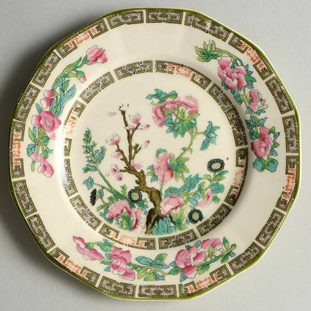 Indian Tree Green (Green Trim, 12 Sided) Bread & Butter Plate