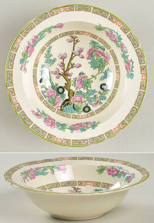 Indian Tree Green (Scalloped) Rim Cereal Bowl