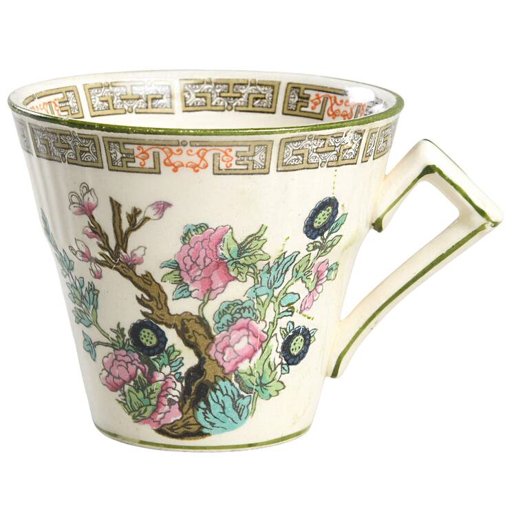 Indian Tree Green (Scalloped) Flat Demitasse Cup