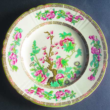 Indian Tree Green (Scalloped) Luncheon Plate
